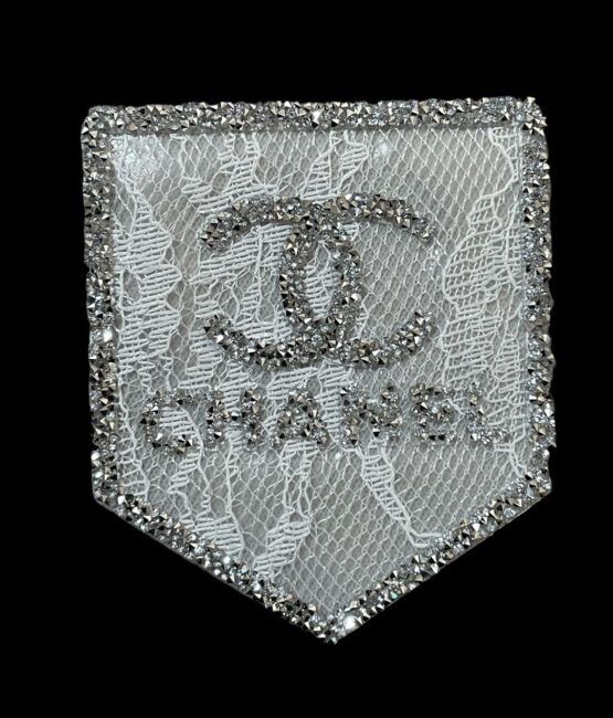 Lace C rhinestones patches