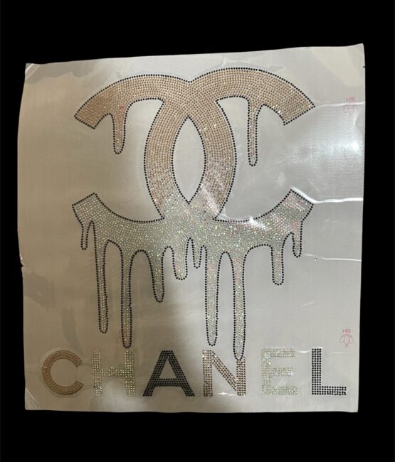 C drip iron on rhinestone transfer